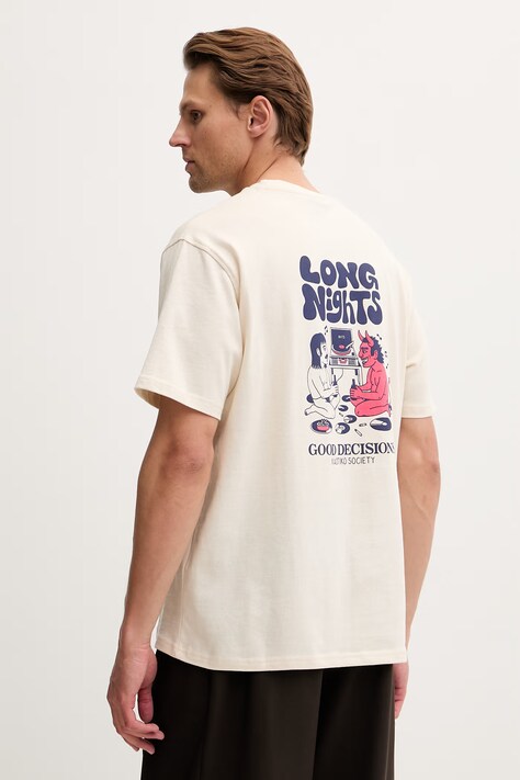 Kaotiko T-shirt bawełniany beżowy AS072-01-G002