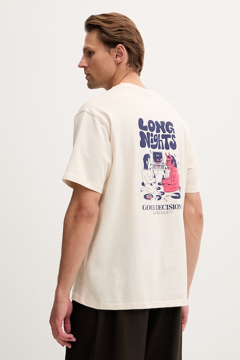 Kaotiko T-shirt bawełniany beżowy AS072-01-G002