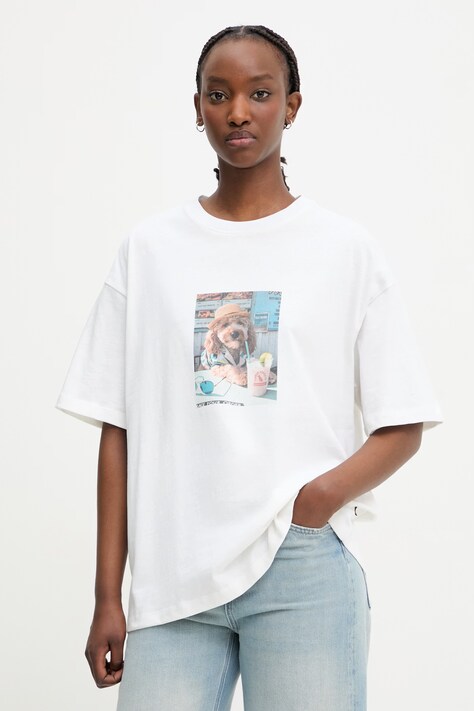 Kaotiko T-shirt bawełniany beżowy AS022-01-G002