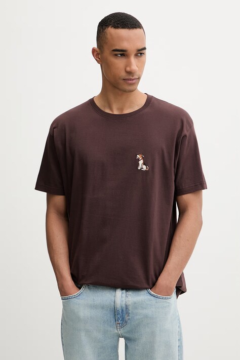 Kaotiko T-shirt bawełniany brązowy AS024-01-G002