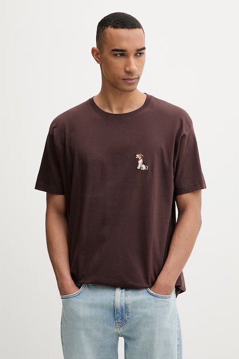 Kaotiko T-shirt bawełniany brązowy AS024-01-G002