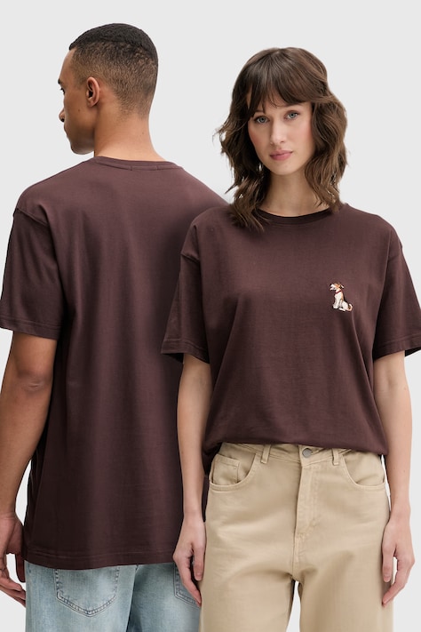 Kaotiko tricou din bumbac maro AS024-01-G002