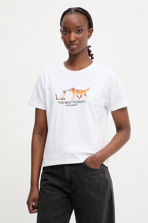 Kaotiko T-shirt bawełniany biały AS031-02-M002