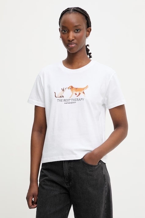 Kaotiko T-shirt bawełniany biały AS031-02-M002