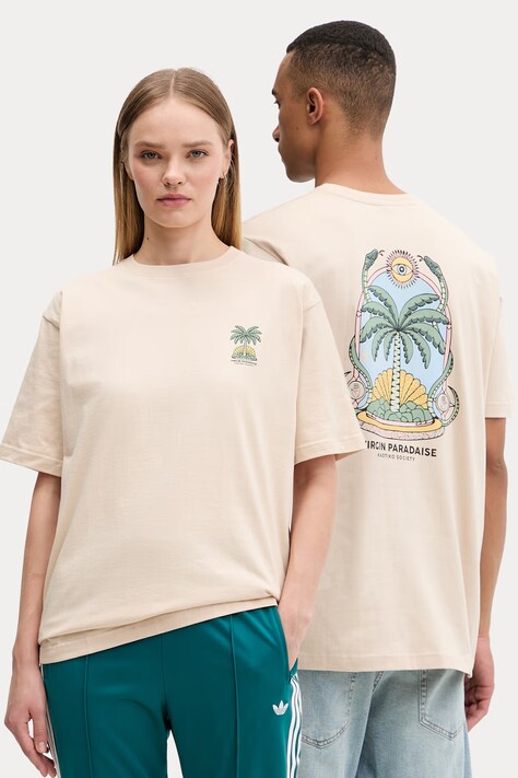 Kaotiko tricou din bumbac bej AS041-01-G002