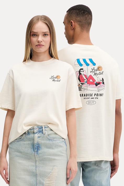 Kaotiko tričko bavlněné béžové AS055-01-G002