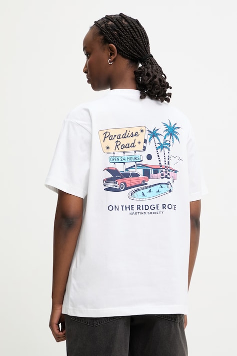 Kaotiko T-shirt bawełniany biały AS057-01-G002