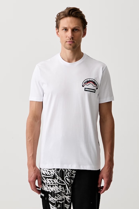Sprayground T-shirt bawełniany biały SP679WHT