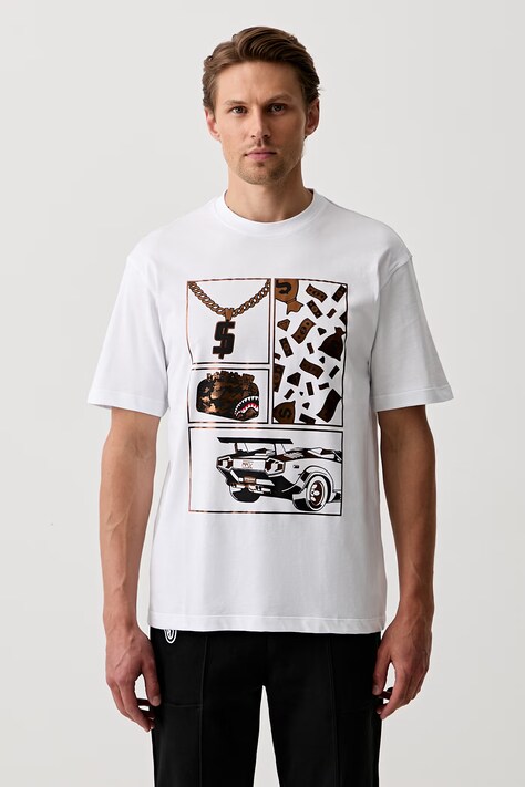 Sprayground T-shirt bawełniany biały SP295WHT
