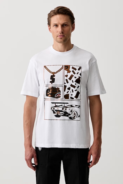 Sprayground T-shirt bawełniany biały SP295WHT