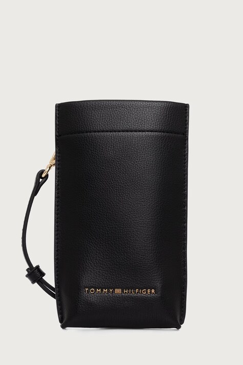 Tommy Hilfiger Pokrowiec na telefon damski z imitacji skóry czarny AW0AW19348