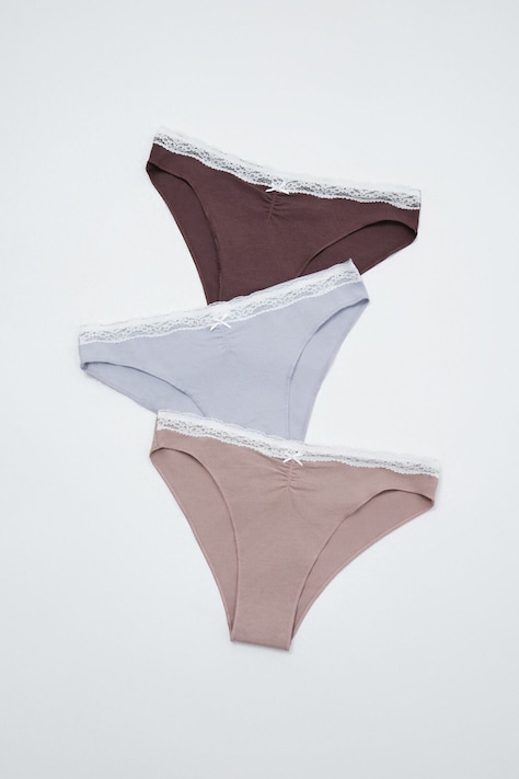 women'secret Figi damskie z bawełną 3-pack multicolor 4934629