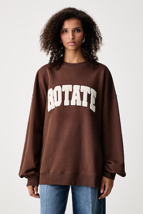 Rotate Bluza damska bawełniana brązowa 116370559
