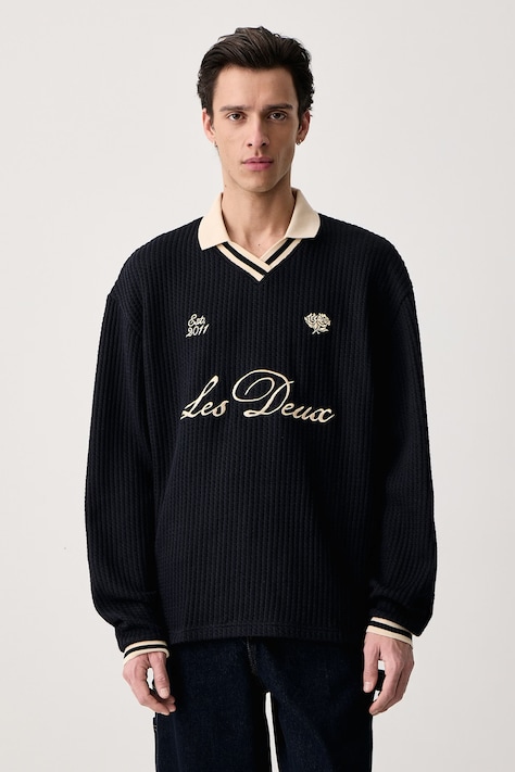 Les Deux Bluza męska z bawełną granatowa 1003297