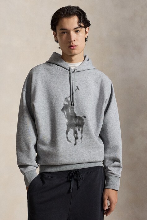 Polo Ralph Lauren Bluza z kapturem męska z bawełną szara 710B32738