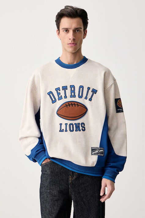 Les Deux Bluza męska bawełniana Les Deux x Detroit Lions beżowa 1003233