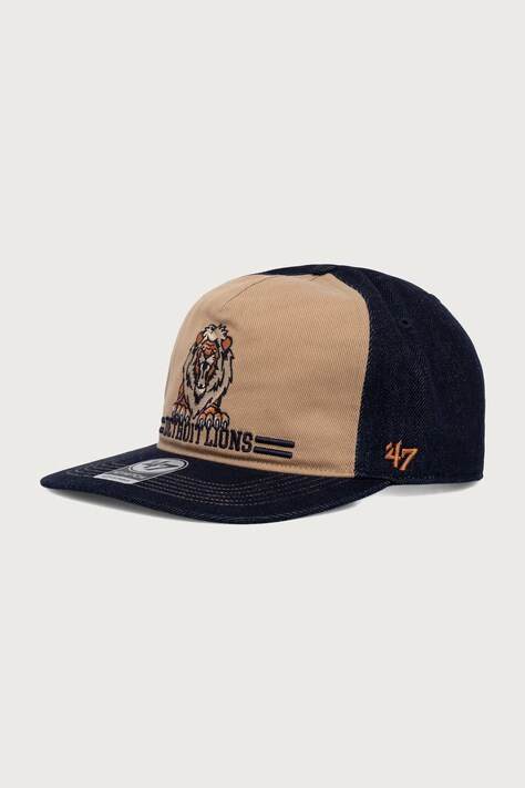 Les Deux Czapka z daszkiem snapback męska jeansowa Les Deux x Detroit Lions granatowa 1003476
