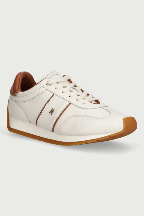 Tommy Hilfiger TH PREMIUM CASUAL RUNNER sneakersy damskie skórzane beżowe FW0FW09713