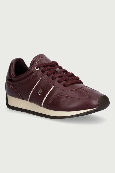 Tommy Hilfiger TH PREMIUM CASUAL RUNNER sneakersy damskie skórzane brązowe FW0FW09713