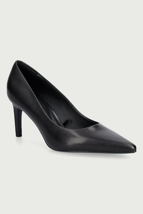 Calvin Klein Szpilki skórzane ESS STILET 70 POLISHED LTH czarne HW0HW03384