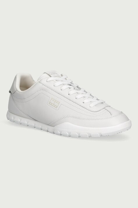 Tommy Jeans TOMMY JEANS LOW LONG LACE RUNNER sneakersy męskie skórzane białe EM0EM01805