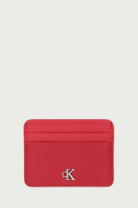 Calvin Klein Etui na karty damskie skórzane czerwone LV04F1291G