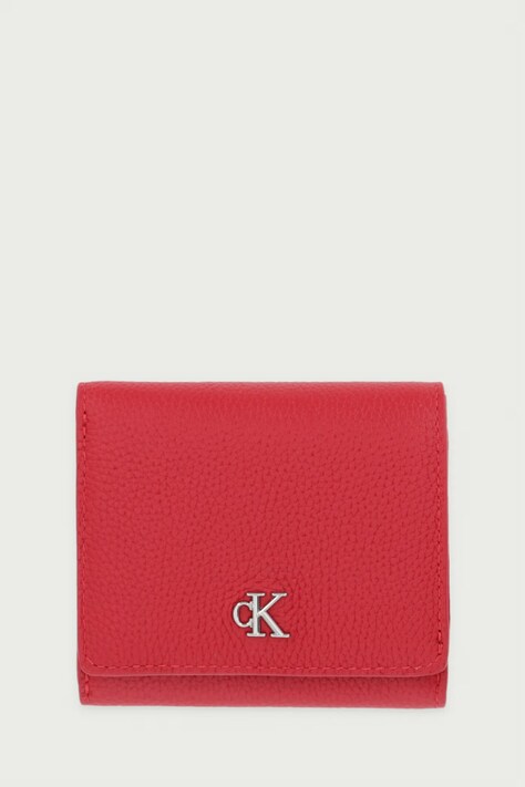 Calvin Klein Portfel damski skórzany czerwony LV04F1292G
