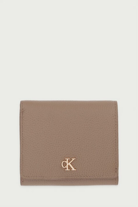 Calvin Klein Portfel damski skórzany beżowy LV04F1292G