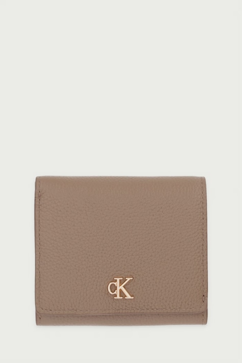 Calvin Klein Portfel damski skórzany beżowy LV04F1292G