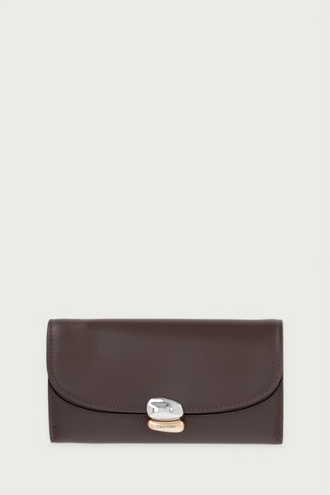 Calvin Klein Portfel damski skórzany brązowy LV04F1405G