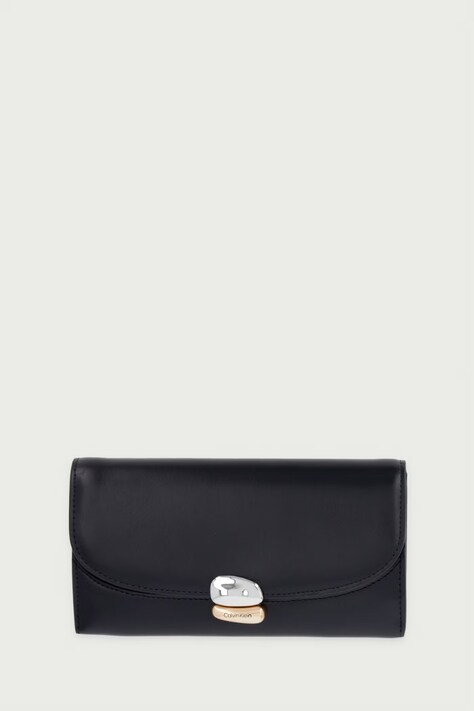 Calvin Klein Portfel damski skórzany czarny LV04F1405G