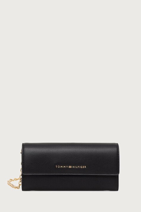 Tommy Hilfiger Portfel damski z imitacji skóry czarny AW0AW19347