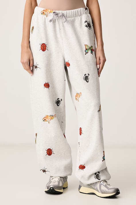 Vans Spodnie dresowe damskie z bawełną VanSZA szare high waist VN0013QEHTG1