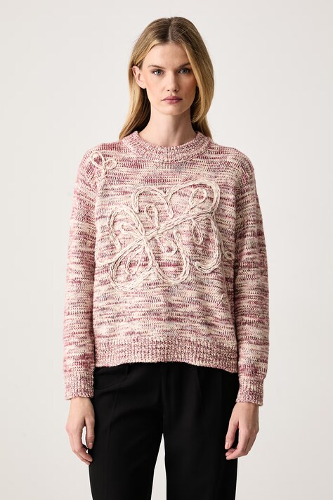 MUNTHE Sweter damski z wełną pomarańczowy 264160126470