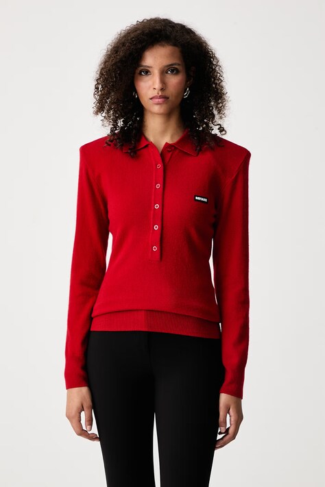 Rotate Sweter damski wełniany czerwony 1161812240