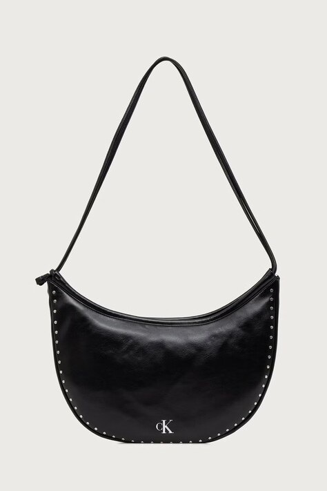 Calvin Klein Torebka hobo damska z imitacji skóry czarna LV04F3819G