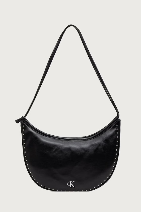 Calvin Klein Torebka hobo damska z imitacji skóry czarna LV04F3819G