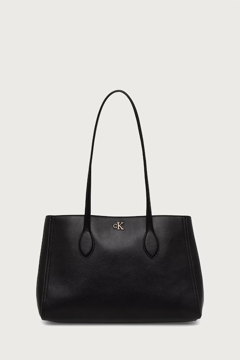 Calvin Klein Torebka shopper damska z imitacji skóry czarna LV04F3854G