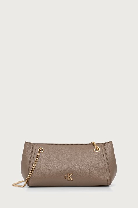 Calvin Klein Torebka crossbody damska z imitacji skóry szara LV04F3857G