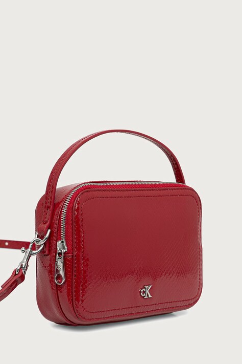Calvin Klein Torebka crossbody damska z imitacji skóry bordowa LV04F3858G