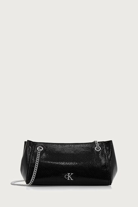 Calvin Klein Torebka bagietka damska z imitacji skóry czarna LV04F3859G