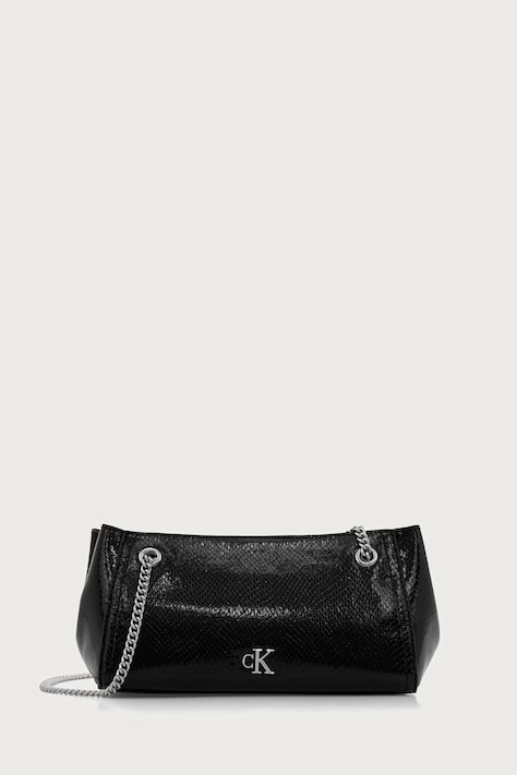 Calvin Klein Torebka bagietka damska z imitacji skóry czarna LV04F3859G