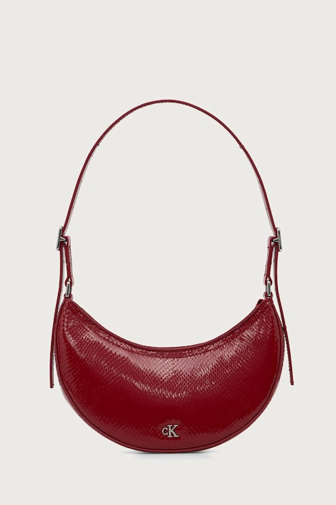 Calvin Klein Torebka hobo damska z imitacji skóry bordowa LV04F3860G