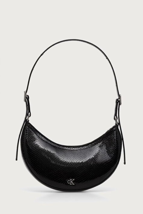 Calvin Klein Torebka hobo damska z imitacji skóry czarna LV04F3860G