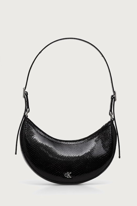 Calvin Klein Torebka hobo damska z imitacji skóry czarna LV04F3860G