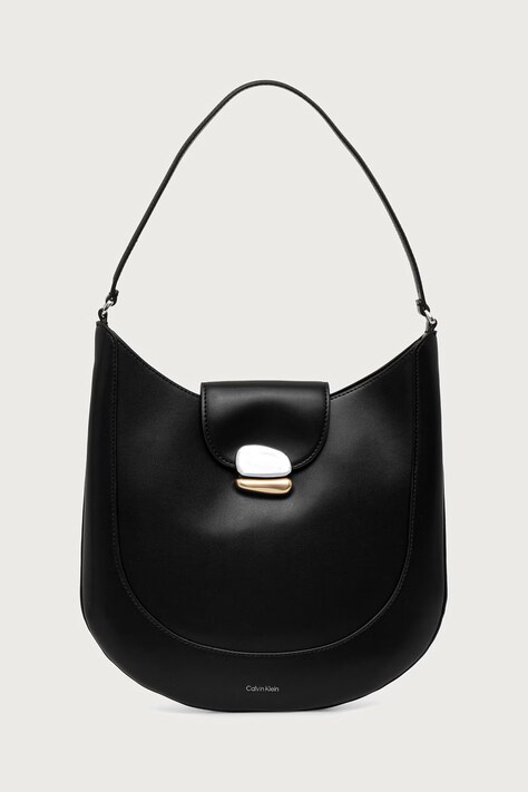Calvin Klein Torebka tote damska z imitacji skóry czarna LV04F3865G