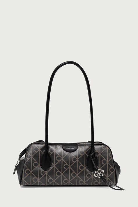Calvin Klein Torebka bagietka damska z imitacji skóry czarna LV04F4112G