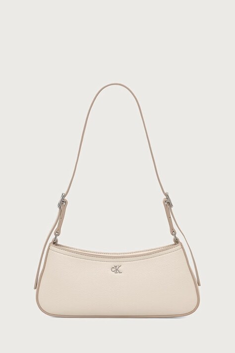Calvin Klein Torebka hobo damska z imitacji skóry beżowa LV04F4114G