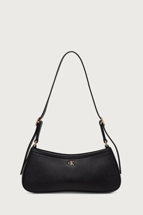 Calvin Klein Torebka hobo damska z imitacji skóry czarna LV04F4114G