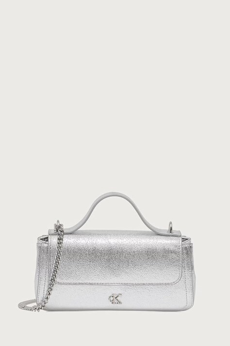 Calvin Klein Torebka crossbody damska z imitacji skóry szara LV04F1403G